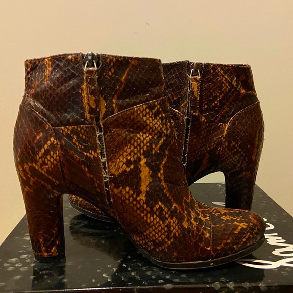👣Sam Edelman Boots Ankle Python Salina 2 Chocolate 6 - Picture 8 of 13